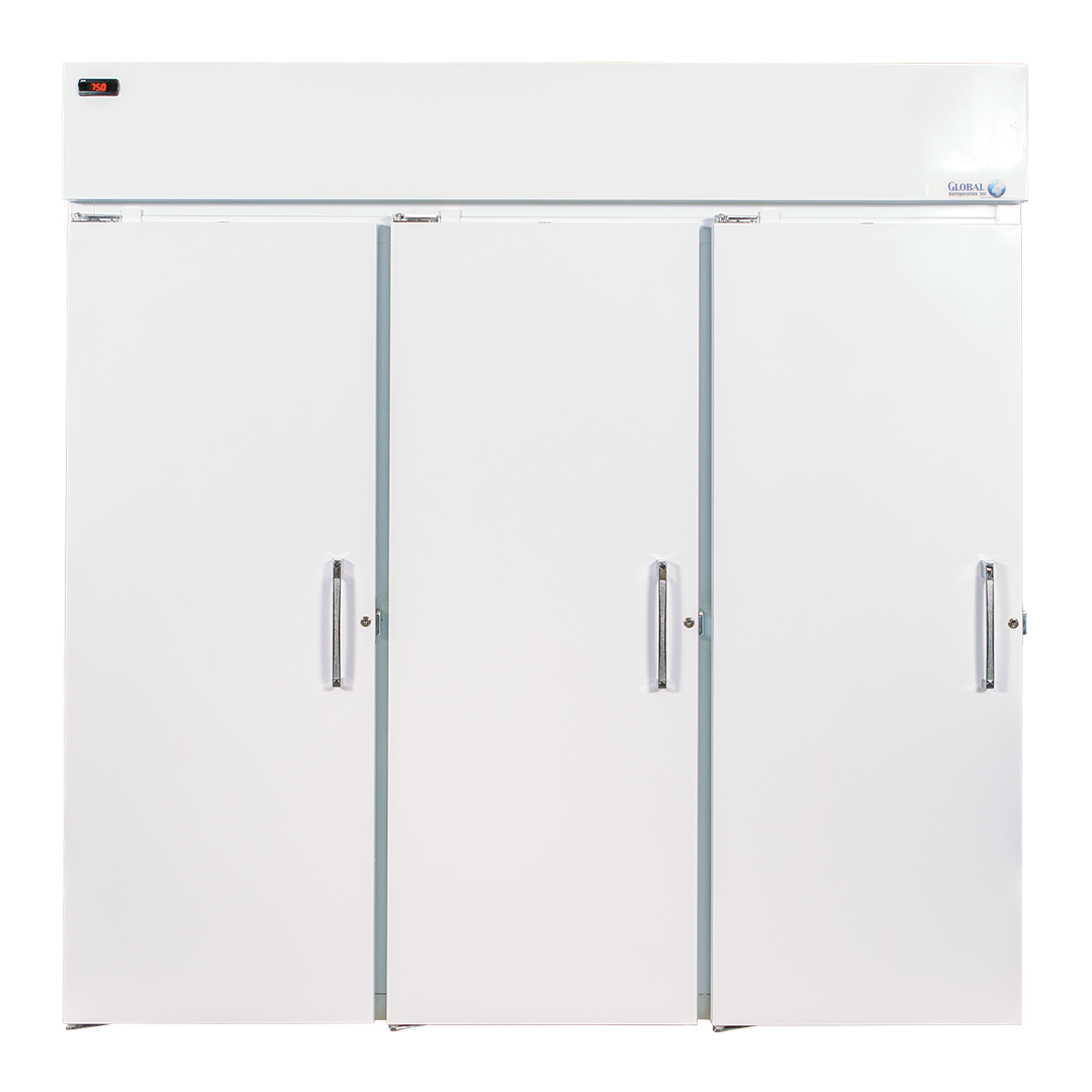 Global T80LSP Top-Mount Solid Door Vertical Merchandiser