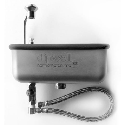 Dipwell 10" Deep Drawn Eco Scoop Shower (NSF) Ice Cream Dipper Well Bundle (D10NSF1)