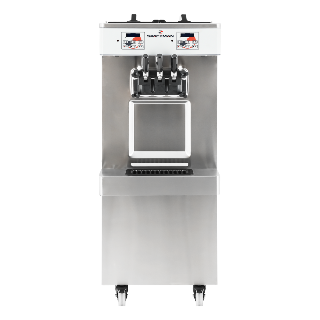 Máquina de helado suave de piso de dos sabores con alimentación por bomba 6250A-C