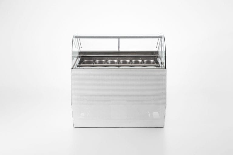 Vitrina de cristal curva Ciam Ciao para 12 sartenes