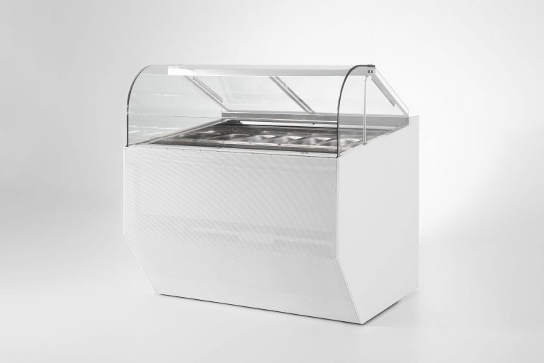 Vitrina de cristal curva Ciam Ciao para 12 sartenes