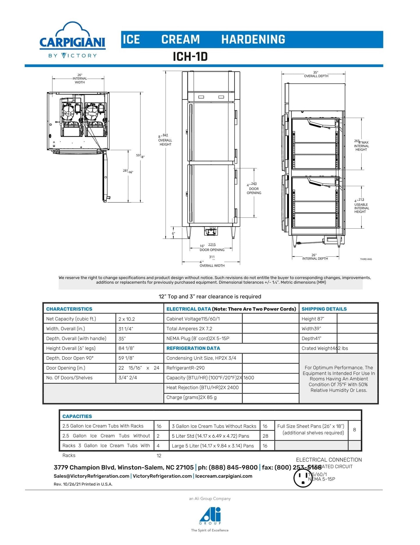 Carpigiani Ice Cream Hardening Cabinet