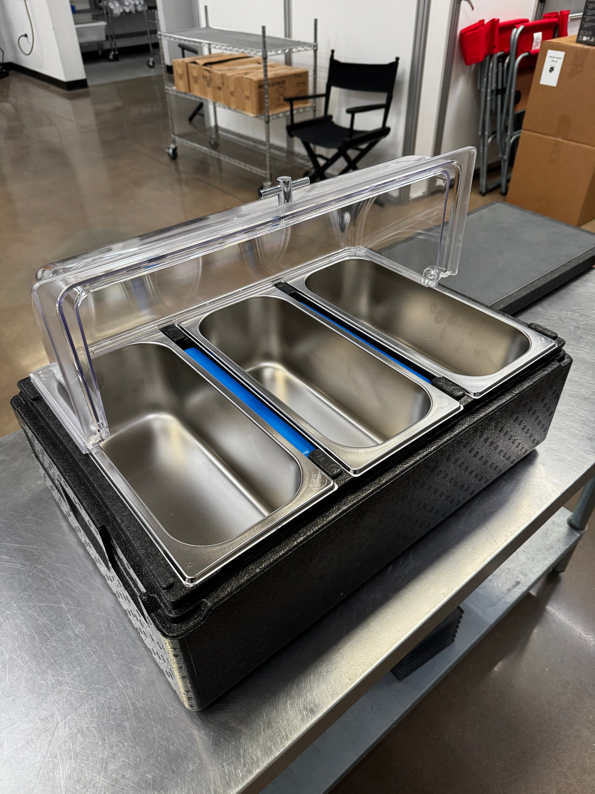 Gelato Cooler & Carrier for 3-5L Pans with 2 FB Plates (with Rolling Cover)