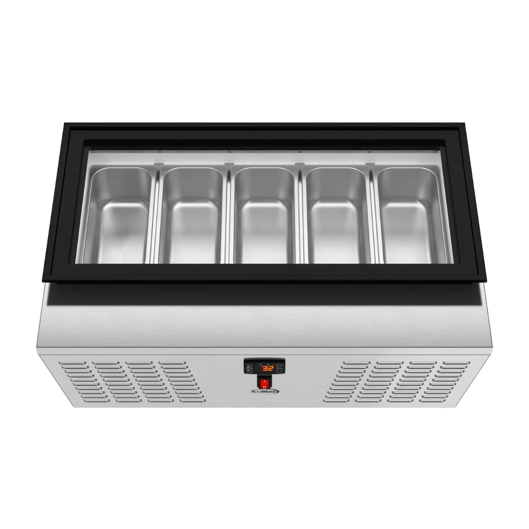 Stainless-Steel Ice Cream Countertop Display Case - 39 In. (Flat Top Model)