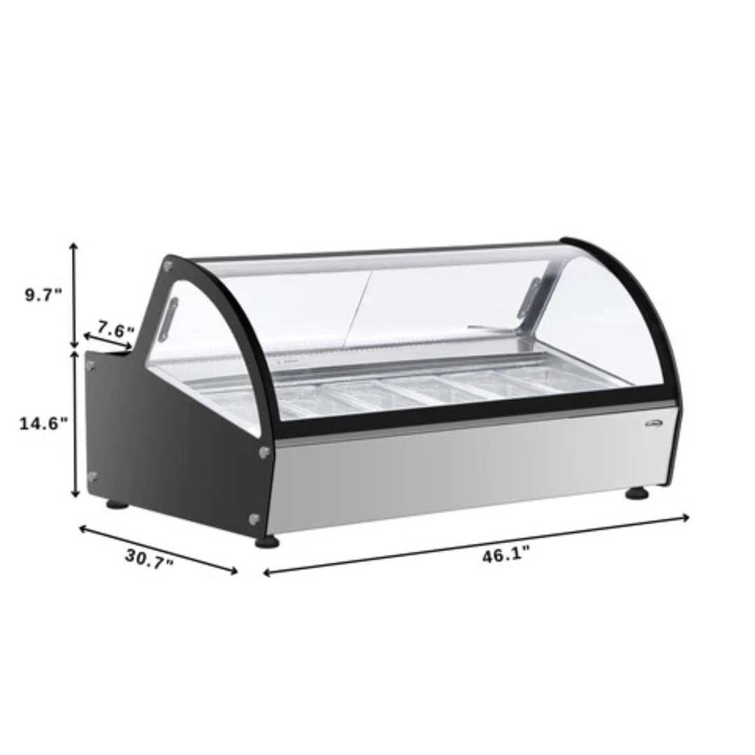 Stainless-Steel Gelato Countertop Display Case - 46 In.