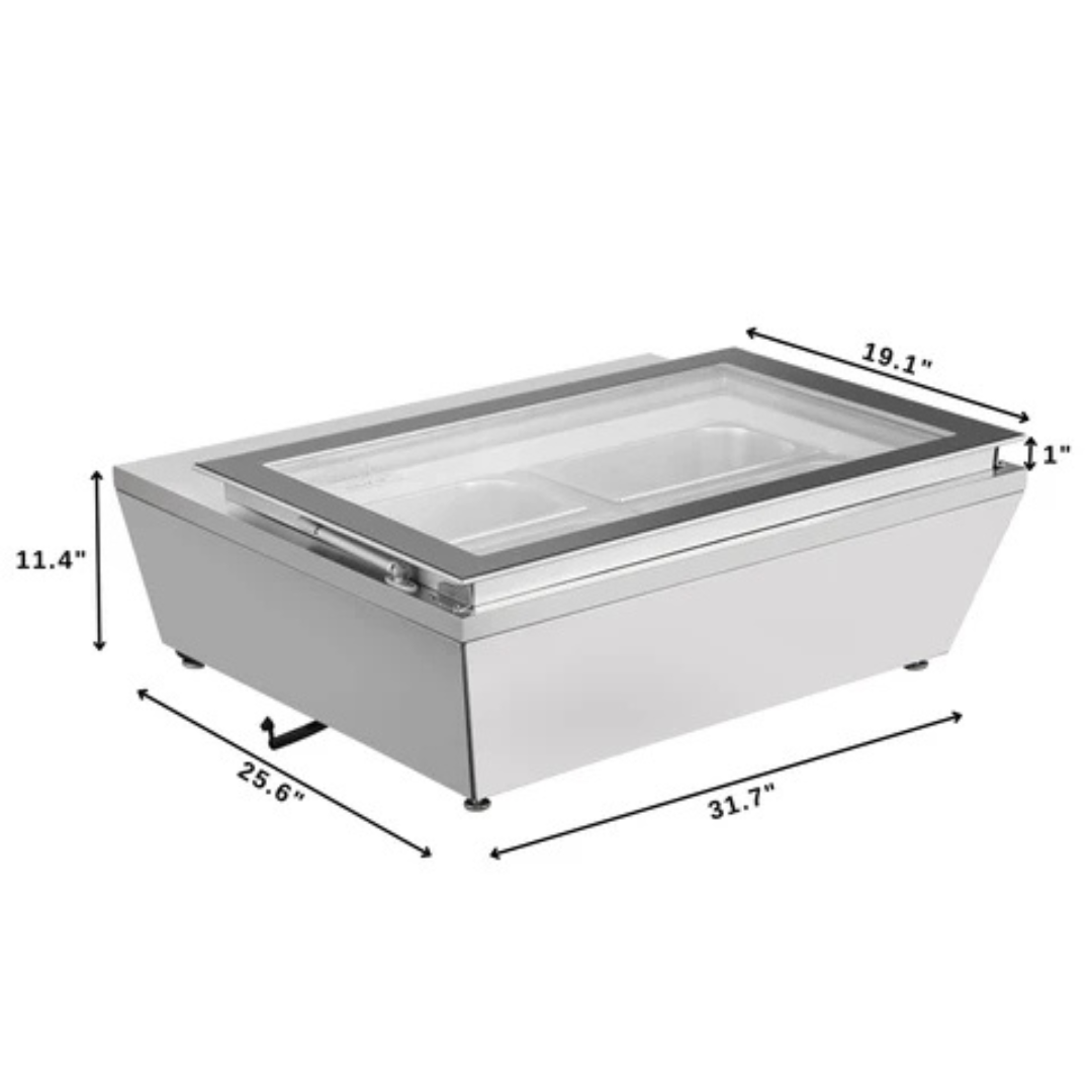 Stainless-Steel Ice Cream Countertop Display Case - 31 In.