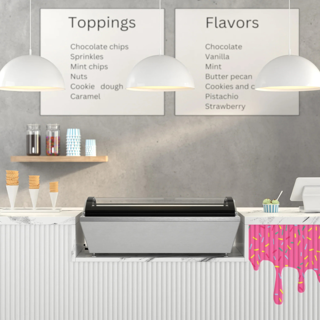 Stainless-Steel Ice Cream Countertop Display Case - 39 In.