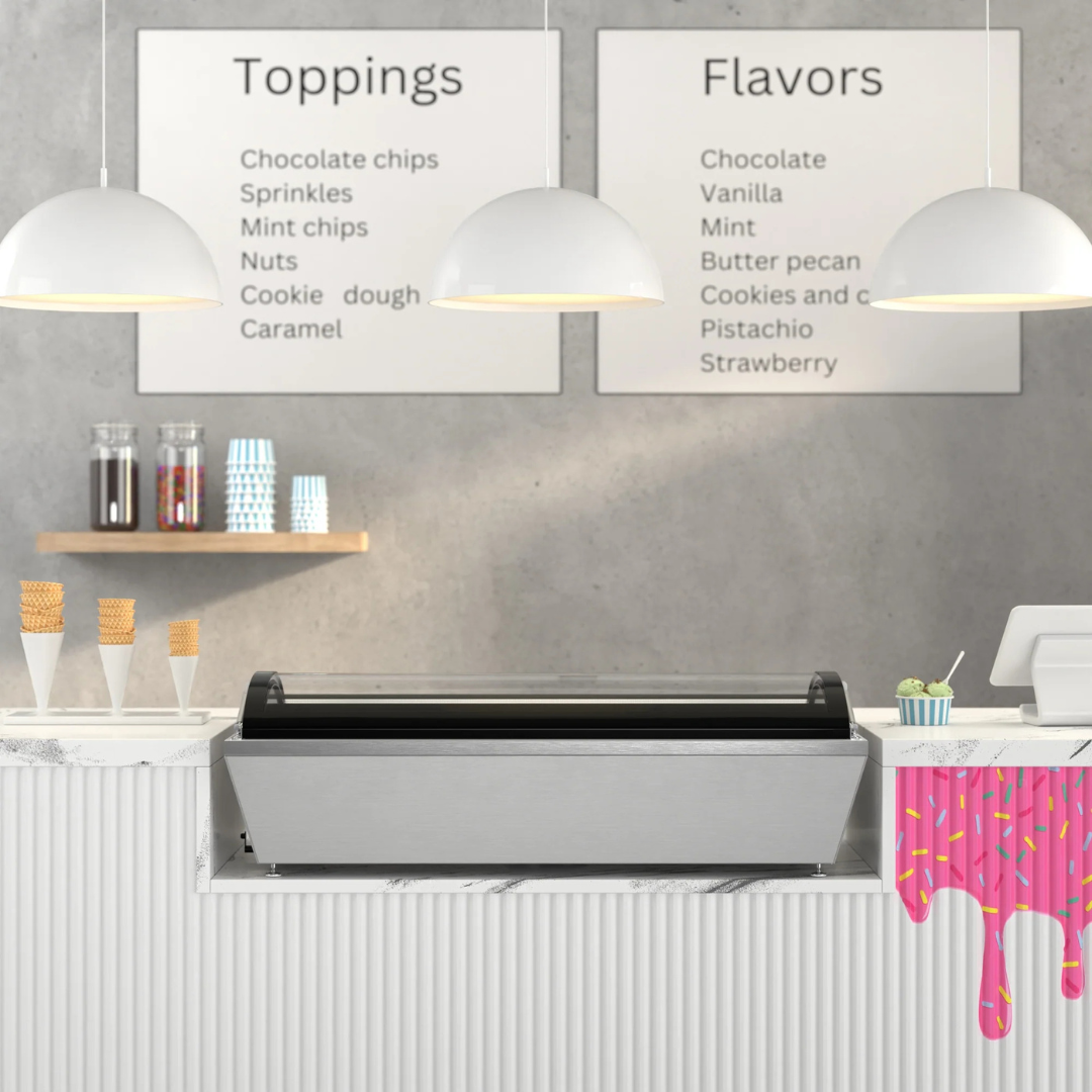 Stainless-Steel Ice Cream Countertop Display Case - 45 In.