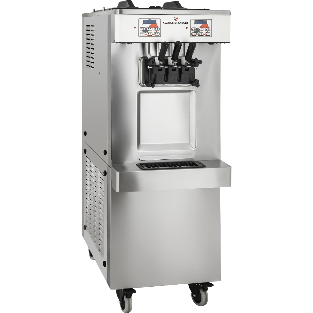 Máquina de helado suave de piso de dos sabores con alimentación por bomba 6250A-C