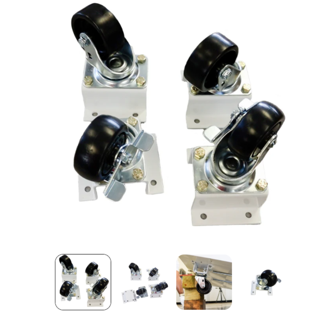 Caster base kit for 3 door bottom-mount vertical merchandiser (White)