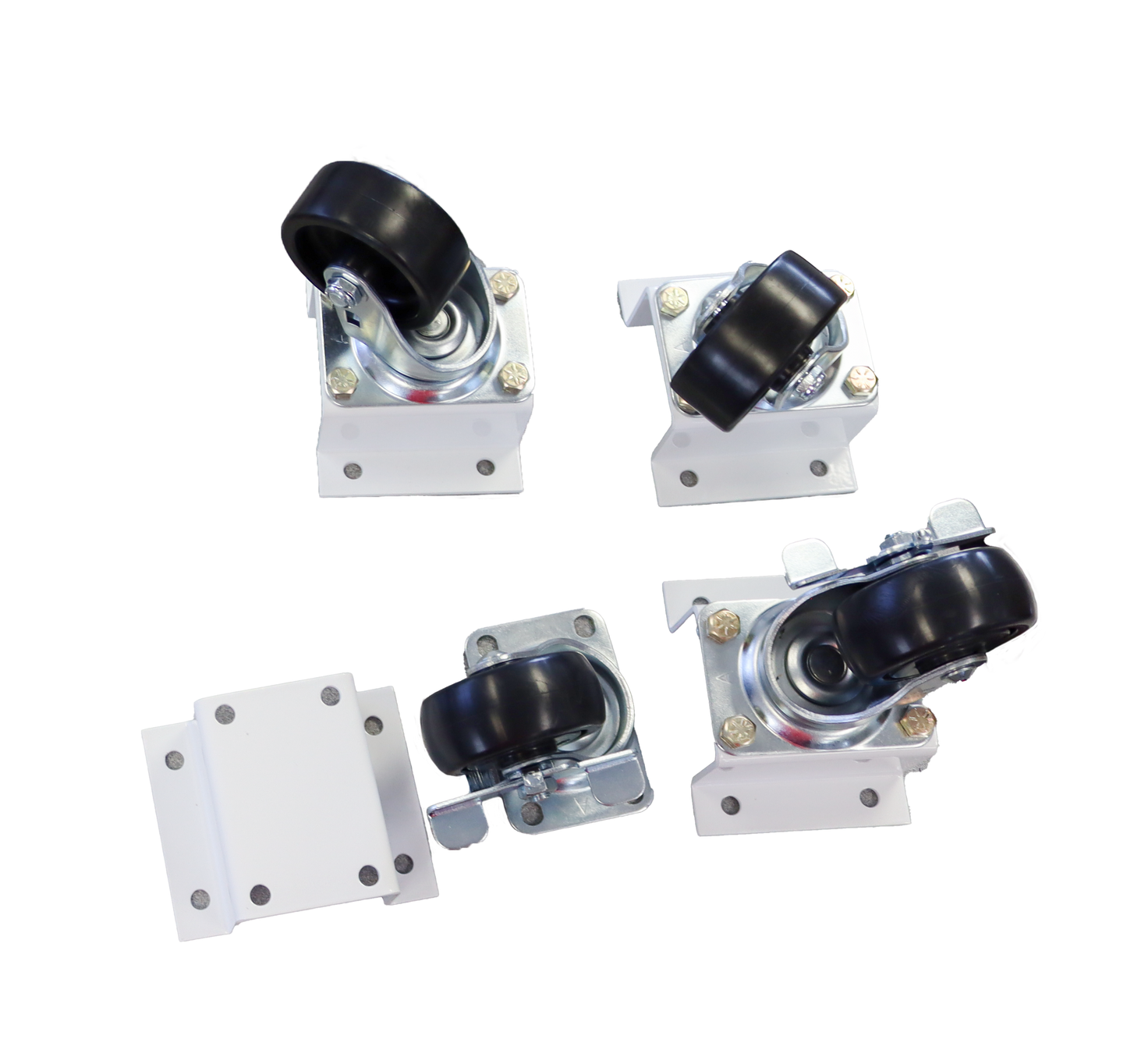 Caster base kit for 1 door bottom-mount vertical merchandiser (White)