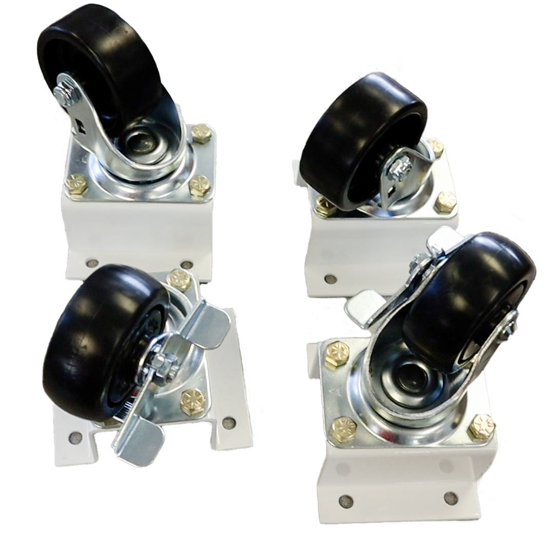 Caster base kit for 1 door bottom-mount vertical merchandiser (White)