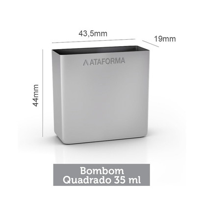 Ataforma Mold Bombom Quadrado 35ml 1.2 oz 22 cavities (15+ molds pricing)