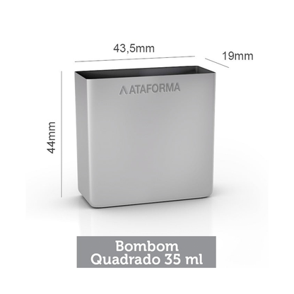 Ataforma Mold Bombom Quadrado 35ml 1.2 oz 22 cavities (7-14 molds pricing)