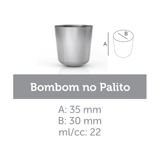 Ataforma Mold Bombom No Palito 22ml 0.7 oz 18 cavities (7-14 molds pricing)