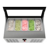 Stainless-Steel Ice Cream Countertop Display Case - 39 In. (Flat Top Model)