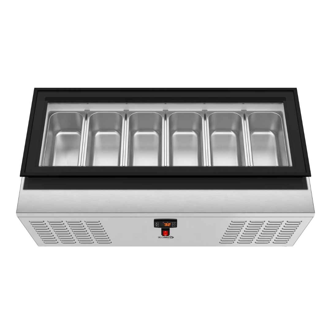 Stainless-Steel Ice Cream Countertop Display Case - 45 In. (Flat Top Model)