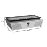 Stainless-Steel Ice Cream Countertop Display Case - 45 In. (Flat Top Model)
