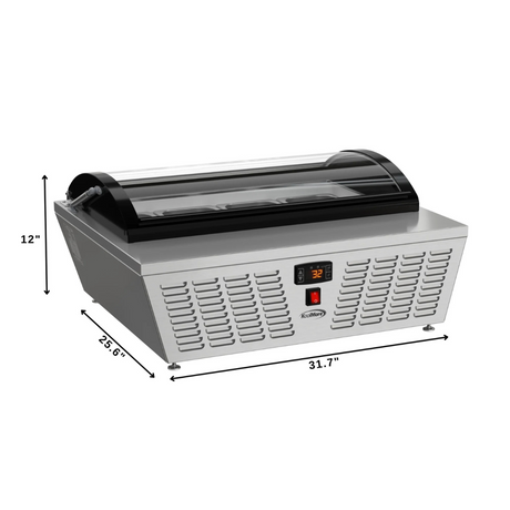 Stainless-Steel Ice Cream Countertop Display Case - 32 In.
