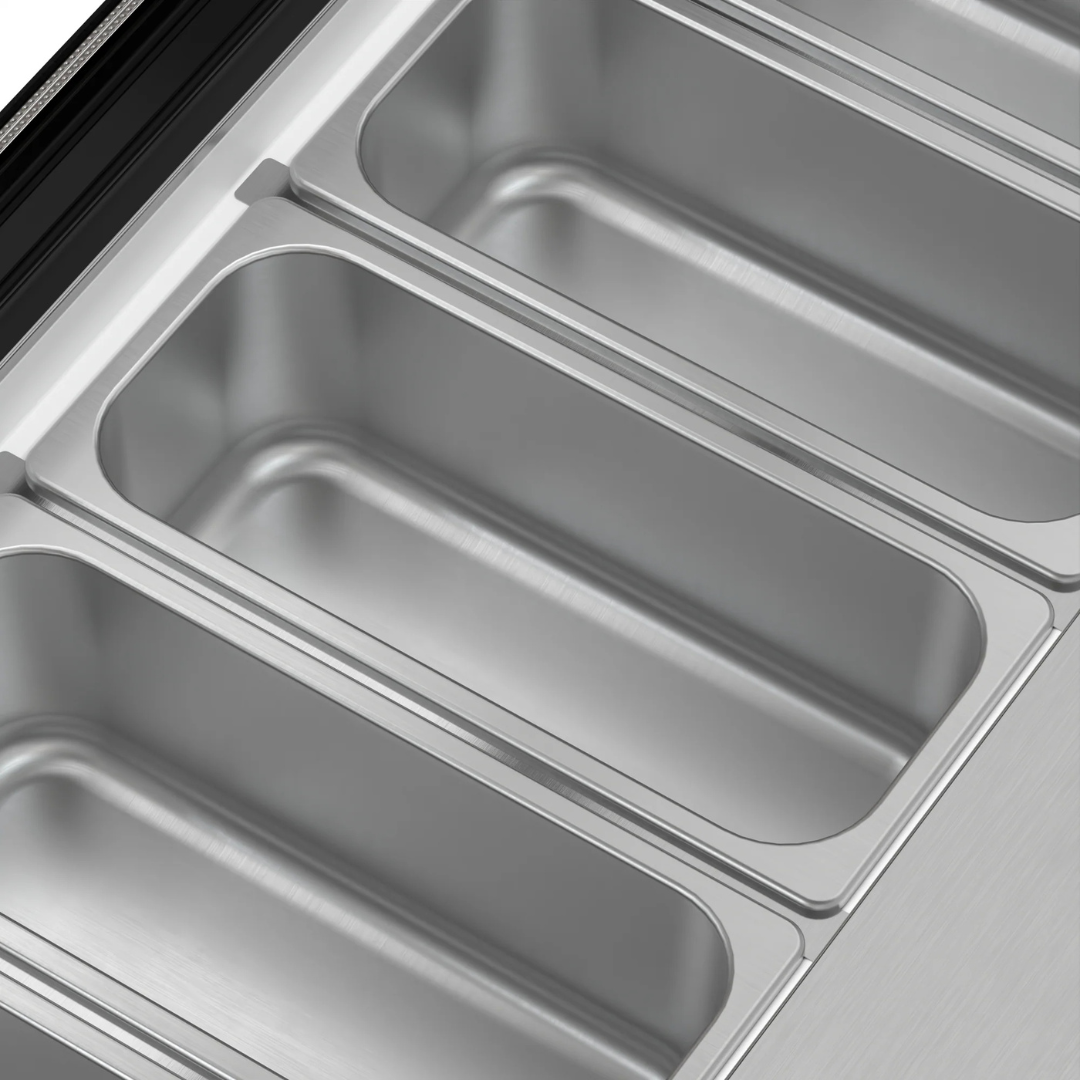 Stainless-Steel Ice Cream Countertop Display Case - 39 In. (Flat Top Model)