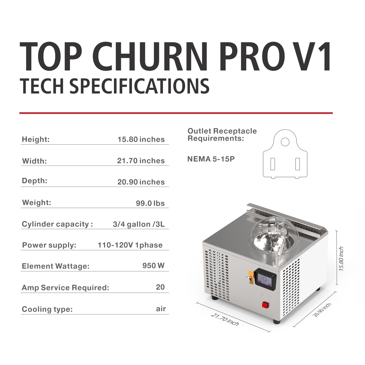 Top Churn Pro V1 Single Pot Countertop