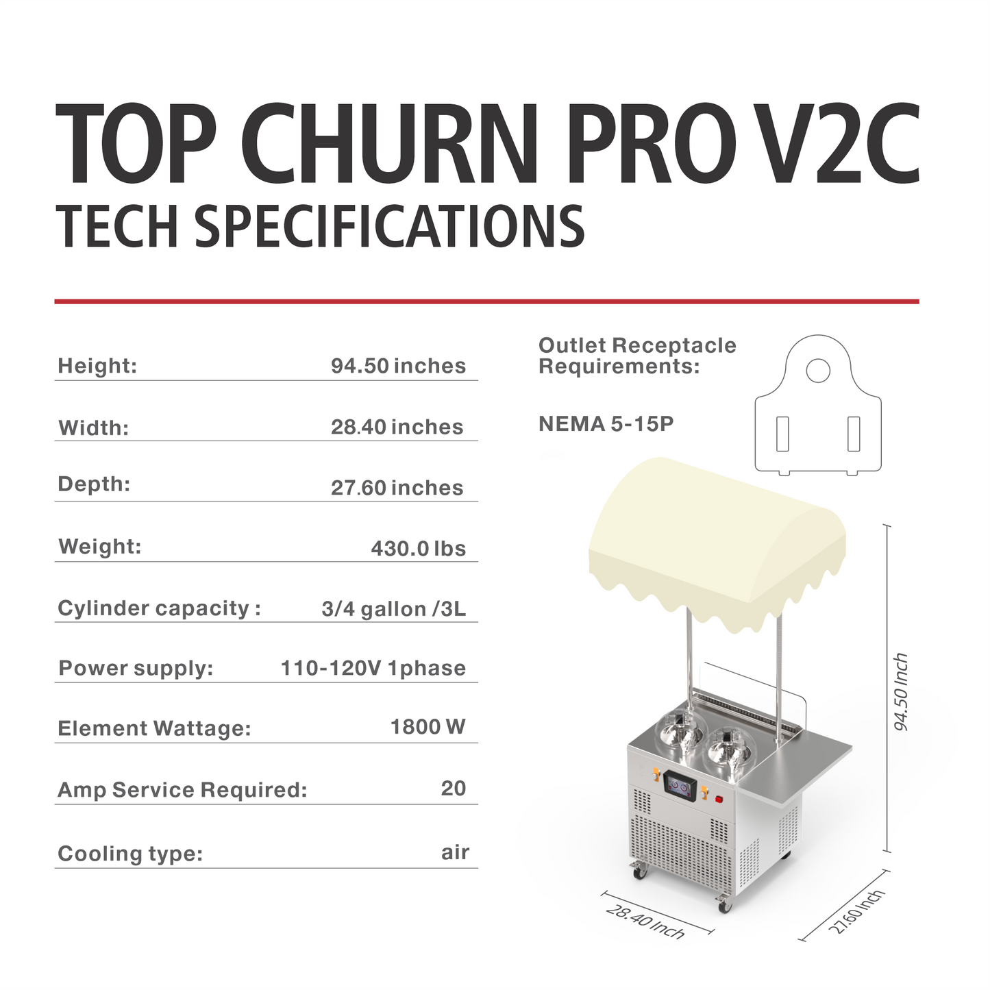 Top Churn V2 Dual Pots Cart