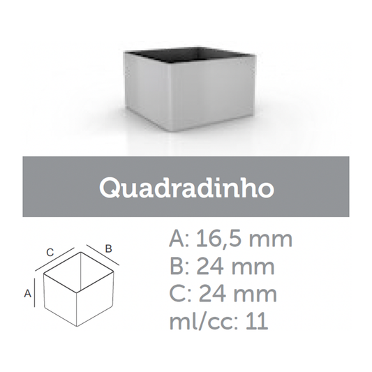 Ataforma Mold Quadradinho 11ml 0.4 oz 36 cavities