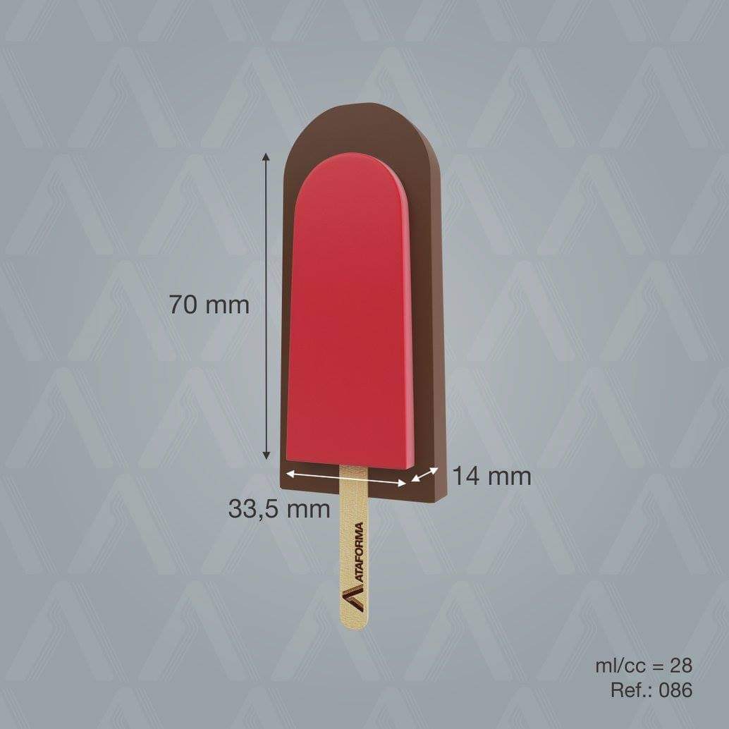 Ataforma Mold Recheio Mini Paleta 28ml 0.9 oz 26 cavities (15+ molds pricing)