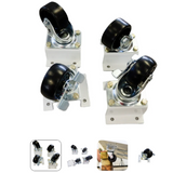 Caster base kit for 3 door bottom-mount vertical merchandiser (White)