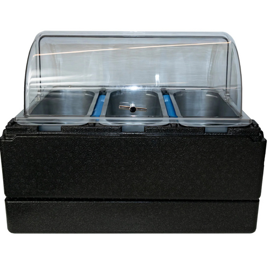 Gelato Cooler & Carrier for 3-5L Pans with 2 FB Plates (with Rolling Cover)