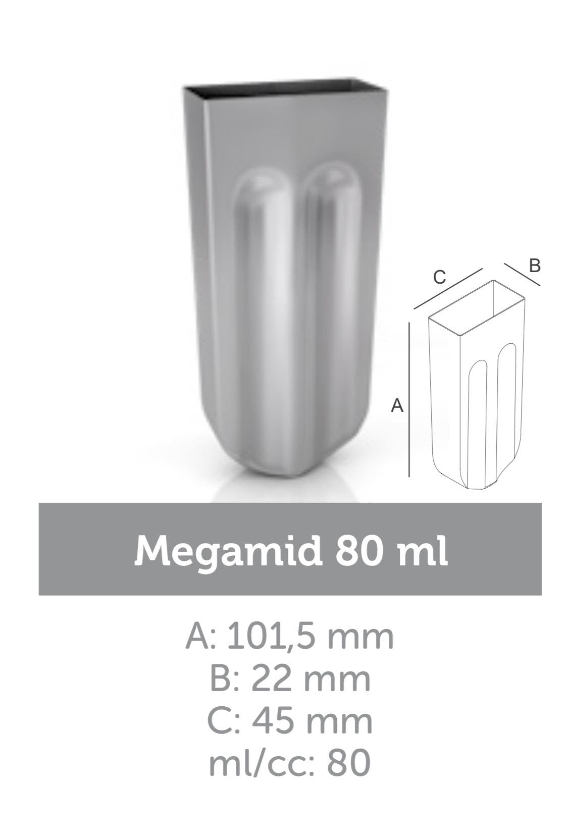 Ataforma Mold Megamid 80ml 2.7 oz 22 cavities (7-14 molds pricing)